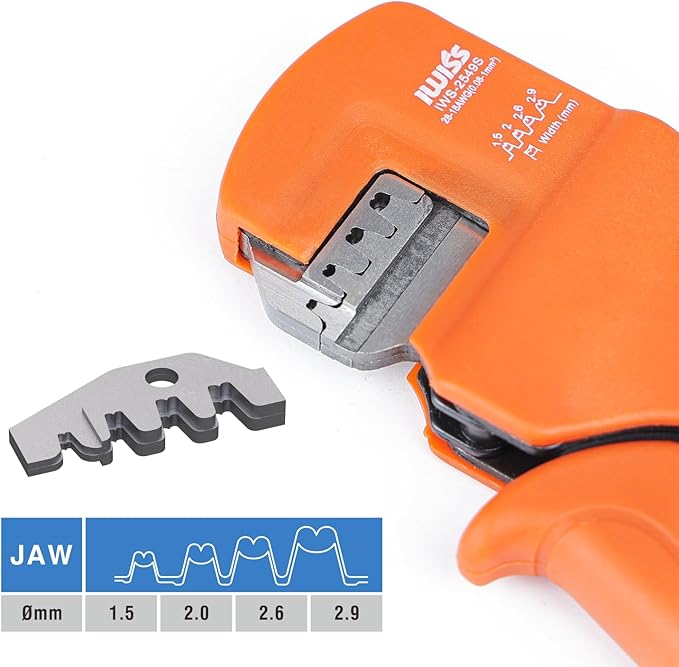 iCrimp IWS-2549S Micro Wire Crimping Plier for AWG 28-18 Open Barrel Terminals, JST Crimper
