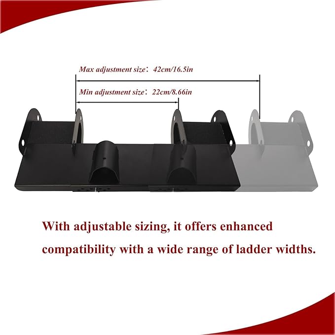 Gutter Guard Ladder Stabilizer, Non-Slip Ladder Helper for Gutters and Roof Access Safety, Adjustable Width Range Stabilizer-Ladder Helper, 1 Pack (Black)