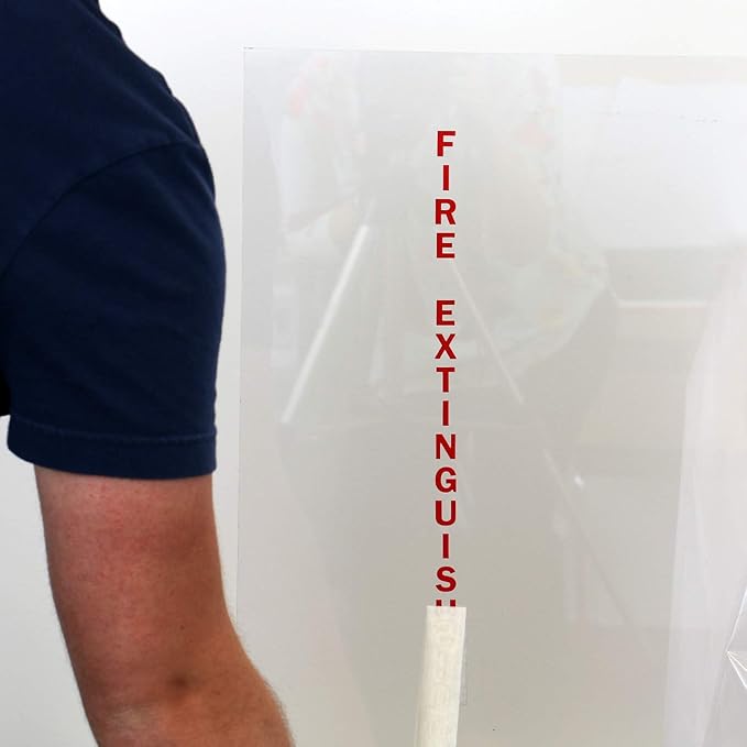 SmartSign “Fire Extinguisher” Window Decal | 2" x 20" Die-Cut Vinyl with Back Adhesive, Made in USA