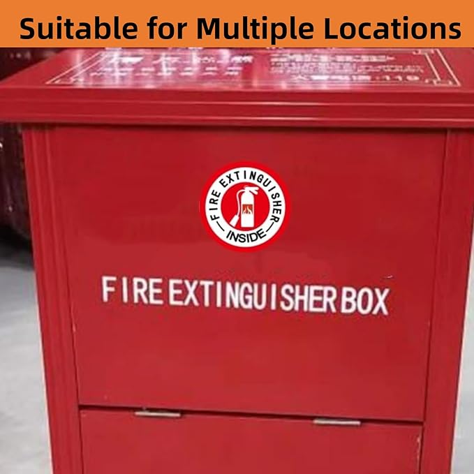 12 Pack Fire Extinguisher Inside Reflective Stickers, 3 Inch Reflective Safety Labels with Strong Adhesive, Easy to Apply Fire Extinguisher Sign Safety Stickers for Business and Home