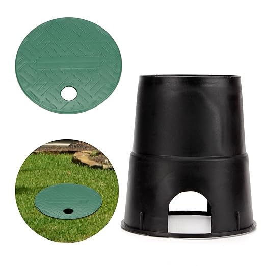 2 Pcs Electrical Splice Box, 10'' Diameter Underground Electrical Junction Box, Sprinkler Valve Boxes for Garden Farm, Inground Electrical Box for Outdoor Electrical Wiring Splices (10In 2Pcs)