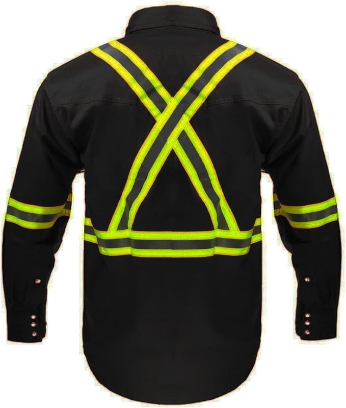 Flame Resistant High Visibility Hi Vis FR Shirt - 100% C - 7 oz