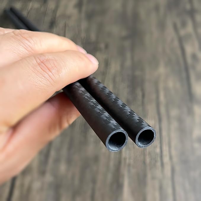 2pcs Carbon Fiber Tube 10x8x420mm,6~50mm Available, 3K roll Wrapped Twill Matte Finish.