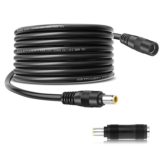 DC 8mm Extension Cable 14AWG 10Ft, DC8mm Female to Male Adapter Connector Cable 7909 Power Plug Compatible with GZ Yeti Jackery Solar Generator Portable Power Station and Solar Panel