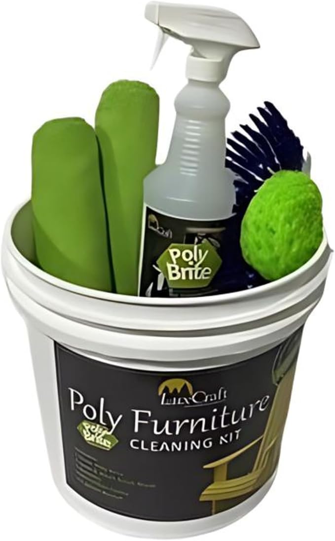 LuxCraft Poly Brite Spray Cleaning Kit for HDPE Outdoor Poly Lumber Furniture Cleaner and Outdoor Patio Furniture Cleaner for Outside