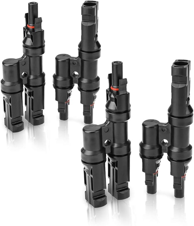 BougeRV Solar Branch Connectors Y Connector for Parallel Connection Between Solar Panels FMM+MFF (2 Pairs)