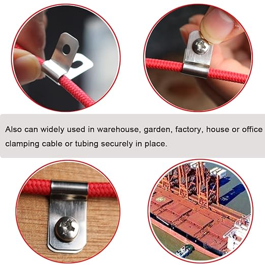 500 Pcs Fence Wire Clamps Agricultural Fencing Mounting Clips, Stainless Steel Wire Clips Cord Clamp for Mount 12-16 Gauge Welded Wire to Wood, Metal or Vinyl Fence