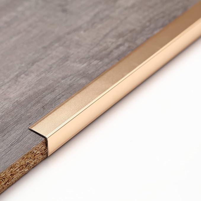 Aluminum Peel and Stick L Molding Corner Guards with 90° Angle for Wall Door Frame Cabinet Baseboard Protection and Decoration, 35.4in x 0.8in (3Pcs)