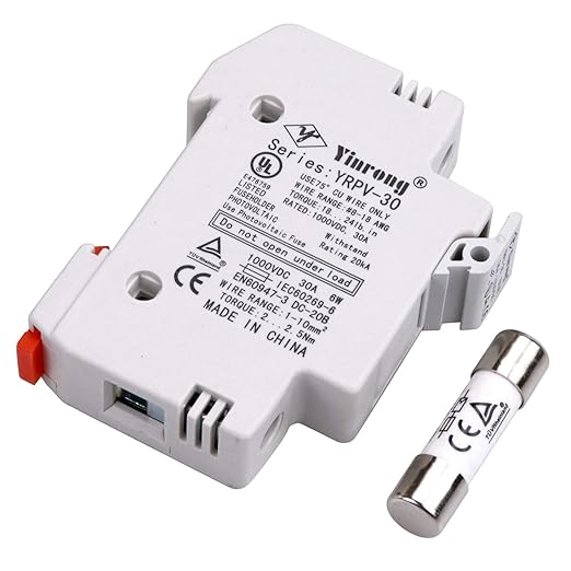 ZOOKOTO 1 PCS Solar Fuse Holder 25A 1000V DIN Rail Mount Fuse Holder 1 Pole White Plastic Housing