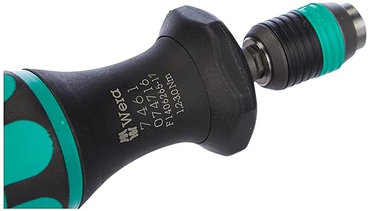 Wera 05074716001 Kraftform 7461 Hexagon Torque Screwdriver, 1/4" Head, 1.2-3.0 Nm Pre-Set Adjustable Torque Range