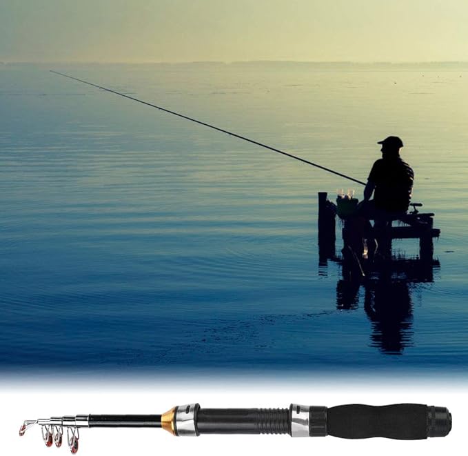 Fishing Rod, Universal Mini Small Sea Pole Portable Short Pole Ice Fishing Rod Mini Pocket Sea Fishing Tools for Ice Fly Fishing Sea Saltwater Kit Gift for Festivals