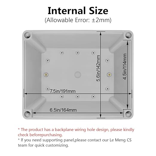 LeMotech IP67 Waterproof Junction Box ABS Plastic Project Box Dustproof Electrical Box Outdoor Enclosure for Electronics DIY Case Gray 7.9X 5.9X 3.9 inch (200x 150x 100 mm)