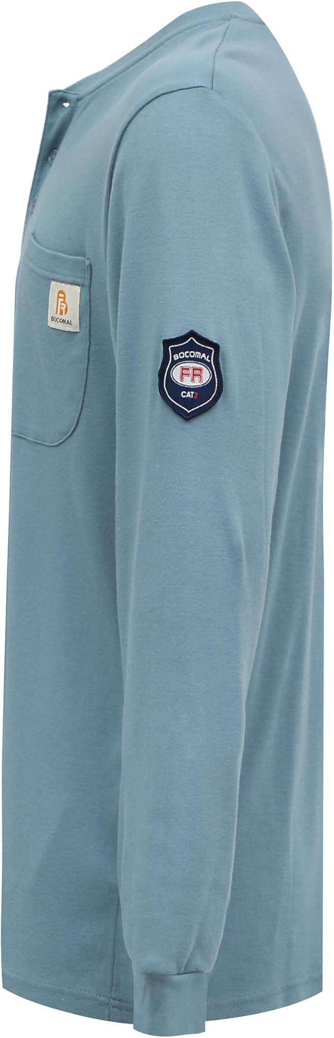 BOCOMAL FR Shirts Flame Resistant Shirt 5.5oz 100% Cotton Light Weight CAT2 Fire Retardant Henley Shirts