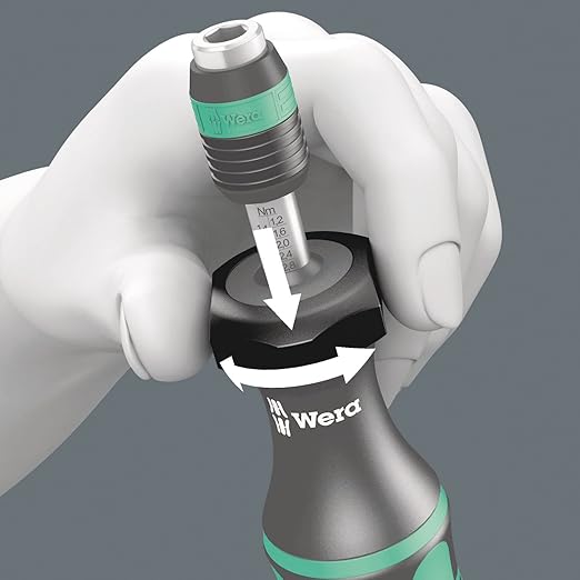 Wera 05074701001 Series 7400 Kraftform adjustable torque screwdrivers (0.1-3.0 Nm) with Rapidaptor quick-release chuck, art. no. 7441 x 1.2-3.0 Nm