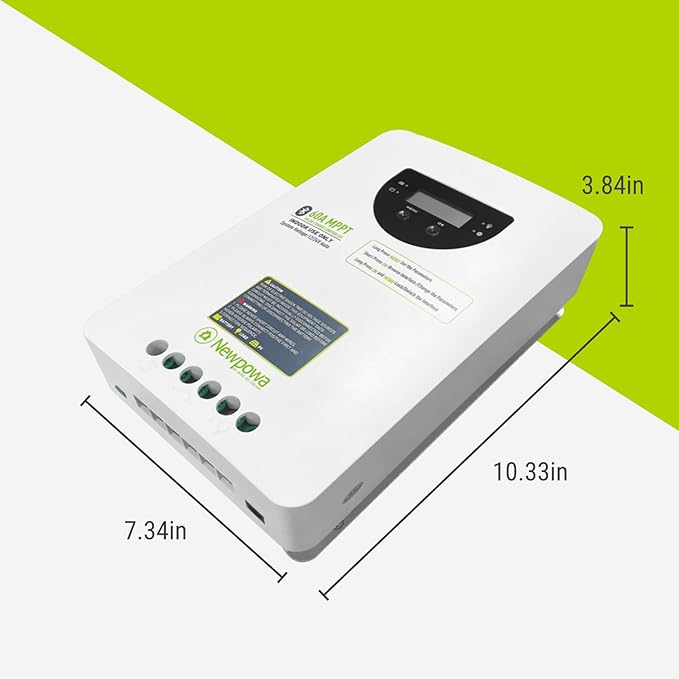 Newpowa MPPT 60A 12/24V Solar Charge Controller with LCD and Bluetooth for Solar Panel Control for Gel Sealed Flooded Lithium Battery