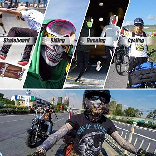 JOEYOUNG Skull Face Mask UV Sun Dust Neck Gaiter Bandana Headwear Motorcycle