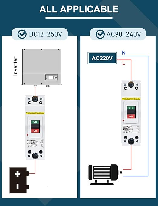 DIHOOL 300 Amp Heavy Duty Battery Disconnect Switch, DC Circuit Breaker for Boat Trolling Motor Marine ATV Trailer
