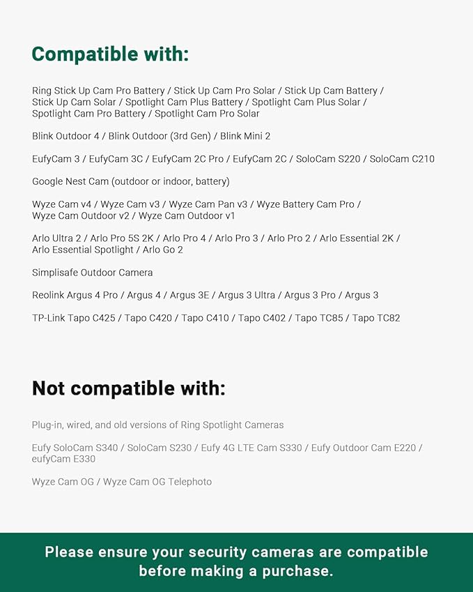 Holicfun No-Drill Outdoor Security Camera Pole Mount, Universally Compatible with Ring, Blink, Eufy, Wyze, Arlo, Google Nest, Simplisafe Cameras, and More - Black