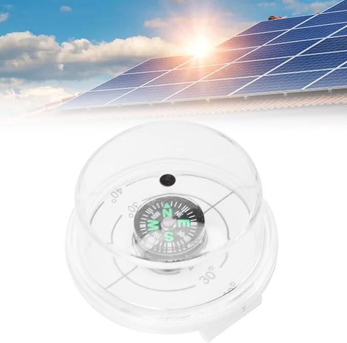 Solar Angle Guide,Clear Waterproof Solar Angle Alignment Tool with Compass - Solar Panel Sun Tracker, Portable Solar Panel Accessories to Improve Solar Energy Efficiency