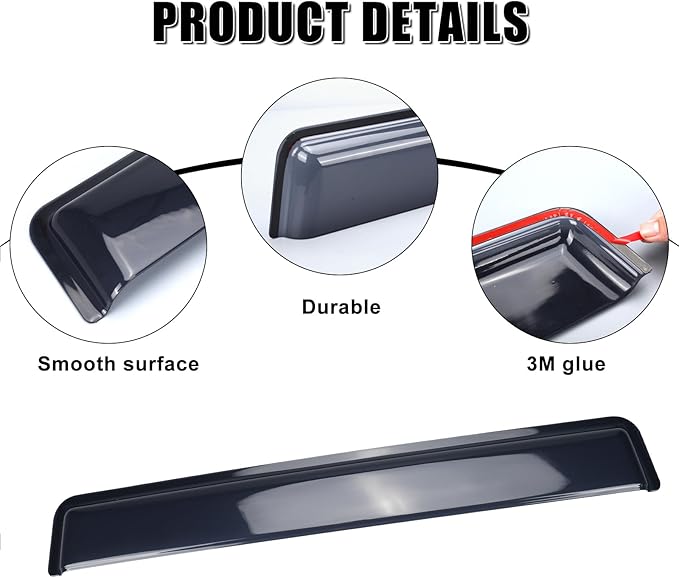 RV Window Visor Deflector, Rain Guard Extra Durable Sun Wind Air Side Vent Deflector Fits for 18-24inch Wide Window