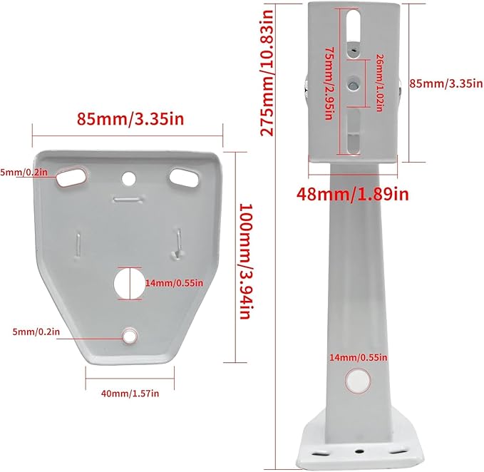 Aluminum Wall Mount for Security Cameras with L-Shaped Adapter - Heavy-Duty Indoor/Outdoor Bracket, Fits Dome/IP/PTZ Cameras, Easy Installation for Home & Business Surveillance