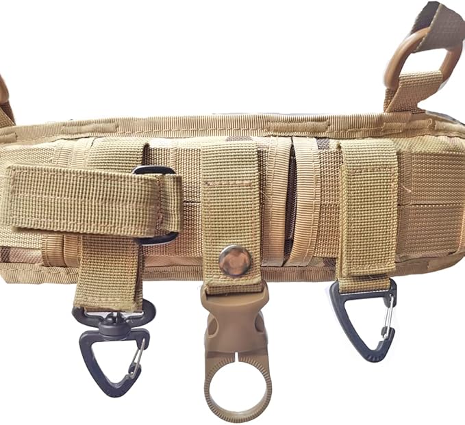 5 in 1 Utility Metal Buckle 1.5 Inch Nylon Tactical Belt with Rigger's Heavy Duty Belt Pad & 3 MOLLE Straps