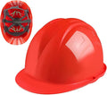 Unisex Construction Hard Hat Built in 2 Fan, USB Charging Lightweight Waterproof Working Safety Helmet for Construction and Home Improvement,Red,10000mA