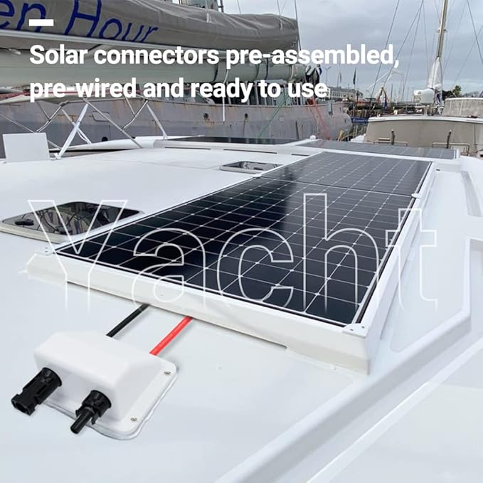 Solar Cable Entry Gland, IP68 UV Resistance Dual Cable Entry Housing for Solar Project on Rv, Boat,Camper,Van (with 0.33ft 10awg Cable)