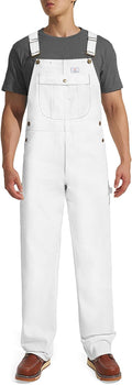 HISEA Men's Denim Bib Overall, Mens Relaxed Fit Overall Midweight Workwear with Adjustable Straps and Convenient Tool Pockets