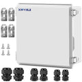 Waterproof Outdoor Project ABS Plastic Junction Box IP67 Weatherproof Dustproof Enclosure with Hinged Cover, Mounting Plate,Wall Brackets for Power Project (11.8"x11.8"x7.1")