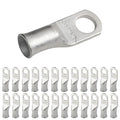 SELTERM 25pcs 4 AWG 5/16" Stud Marine Grade Tinned Copper Battery Cable Lugs, 4 Guage Ring Terminals, UL Wire Lugs Electrical Battery Cable Ends, Tinned Copper Lugs Battery Terminal Connectors