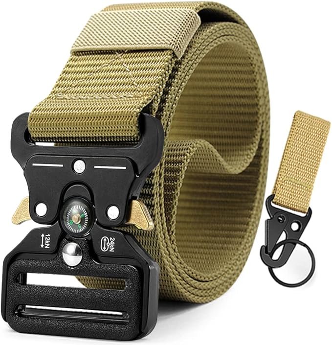 DOOPAI Tactical Belt for Men, 3Pack Military Nylon Web with Heavy Duty Quick Release Metal Buckle
