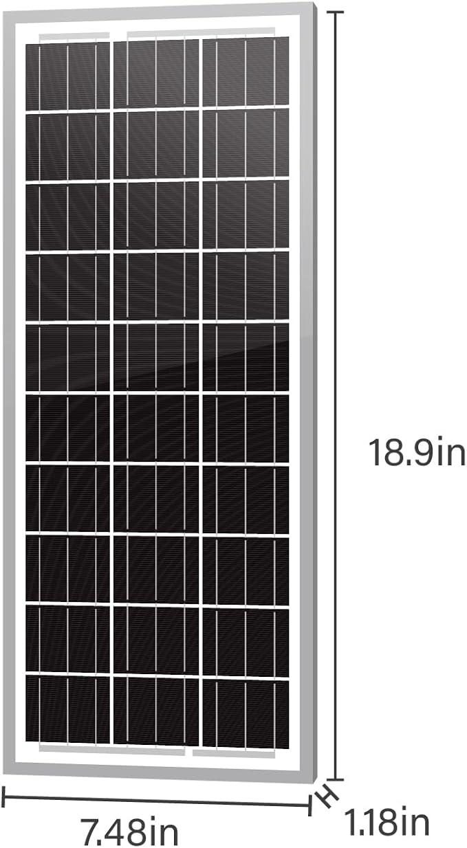 Newpowa 15 Watt 12 Volt 10BB Small Solar Panel, 15W 12V Mono High Efficiency Solar Module for Battery Charging, Security Camera, Automatic Gate, Chicken Coop, Boat, Off-Grid Applications