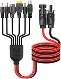 Upgraded 6-in-1 Solar Connector Kit 3.93Ft for Portable Motors and Solar Panels/Motors, 100CM Universal Solar Adapter Connecting Harness with Female and Male Connectors, 1 Pc