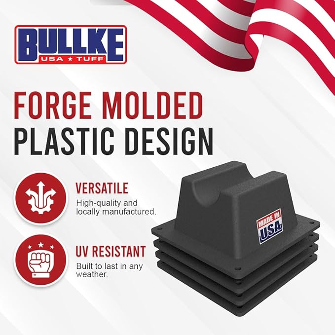 USA Made BULLKE 4 Pack Mini Rooftop Pipe Support - 6" x 6" x 3" - 300 lbs Capacity - UV Resistant - Strong, Durable Roof Pipe Supports for Conduit, Rubber, PVC, Metal Pipes - Universal Fit