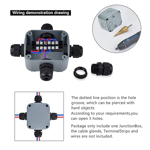 Waterproof Junction Box,Nineleaf PVC/ABS Outdoor Junction Box Electrical,3 1/4 inch x 2 3/4 inch x 2 1/4 inch (86x74x62mm),Exterior Device Box,Universal Electrical Project Enclosure Box ,Grey