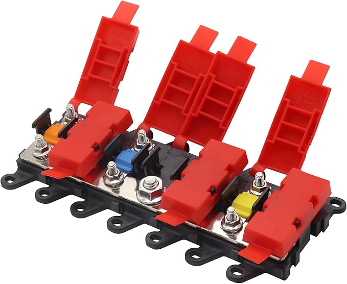 6way Midi Fuse Holder Car Audio Automotive Marine Boat Motor Fuse Blocks Midi Holder 30 Amp 60Amp 100Amp Midi Fuses 1in 6out