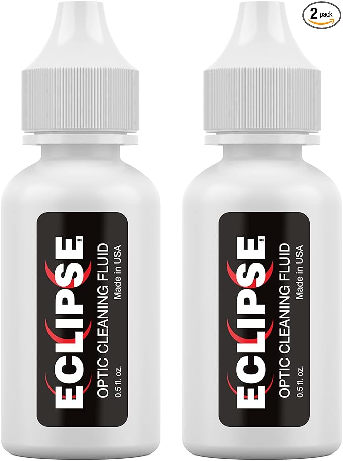 Eclipse Optic Cleaning Solution - Camera Lens and Digital Sensor Cleaner Fluid - Works with All Cameras, Binoculars, and Other Optical Products - Dropper Tip (15ml) - 0.5oz (2-Pack)
