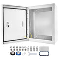 Outdoor Electrical Box 16 x 12 x 6''D NEMA 4X Enclosure Steel Box, Waterproof & Dustproof Outdoor/Indoor Lockable Electrical Junction Box, with Mounting Plate