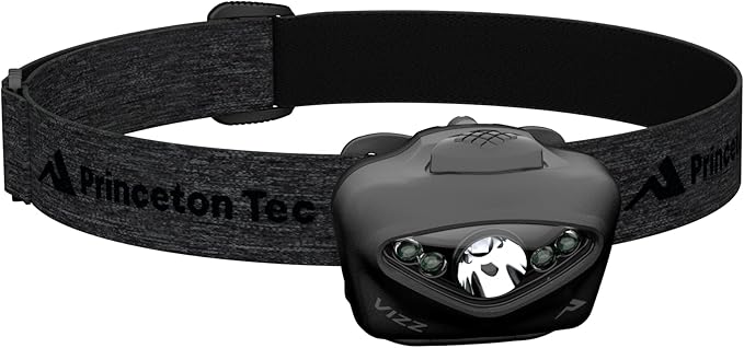 Princeton Tec Vizz Headlamp 550 Lumen Dimmable LED, IPX7 Water Resistance, Essential Outdoor Accessory for Hiking, Backpacking, Camping, Running, and Safety Preparedness, Black, New Version