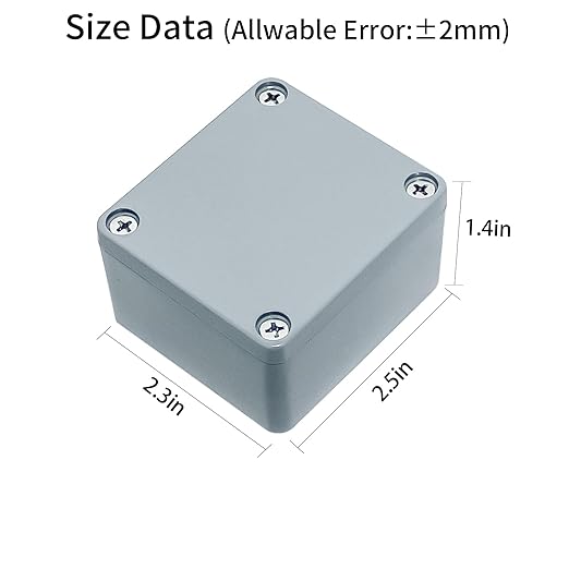 Outdoor Aluminum Enclosure Project Box Waterproof Electrical Box Gray 2.5"x2.3"x1.4"