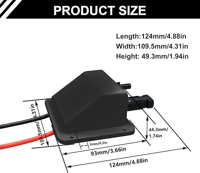 Solar Cable Entry Gland with 10AWG 3.28Ft Solar Extension Cable, UV Resistance, Waterproof Solar Junction Box for RV, Boat, Campe, Van(Black)