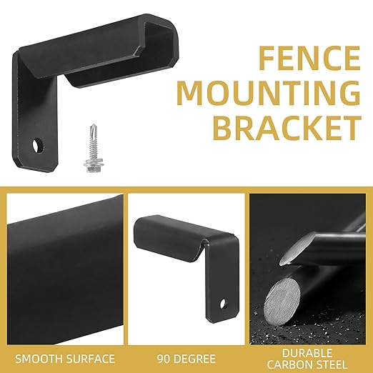 Fence Mounting Brackets for 1x1" Square Rails, Carbon Steel Fence Panel Internal Connector with Screws, Black 40 Pack