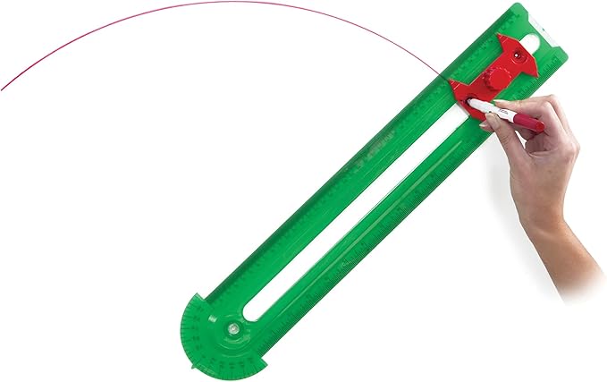 Learning Resources Bullseye Demonstration Compass, Dual-Scale Ruler, Classroom Whiteboard Accessories, Teacher Aids, Grades 1+