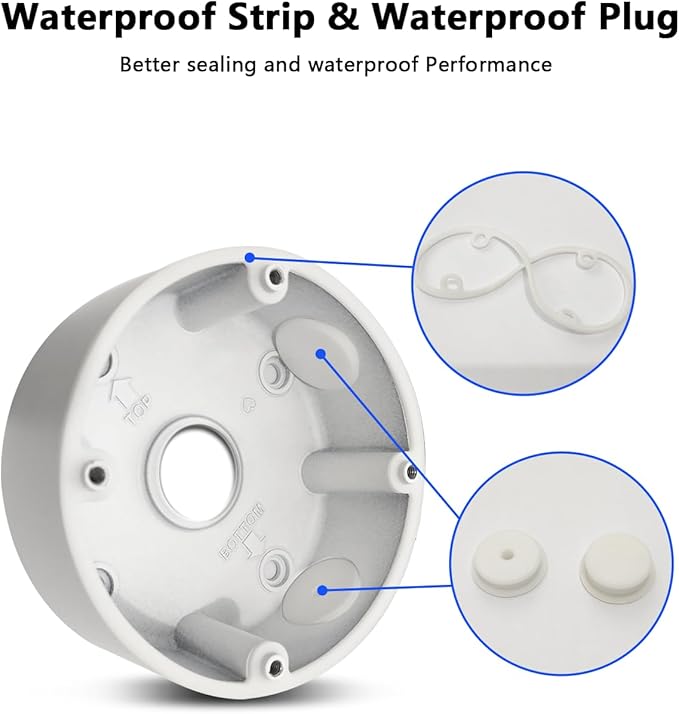 【Only Compatible with Bullet Cameras】 Universal Bullet Security Camera Mount Bracket Hide Cable, Metal Electric Enclosure, Waterproof Outdoor Camera Cover, Base Junction Box for CCTV Cams (1 Pack)