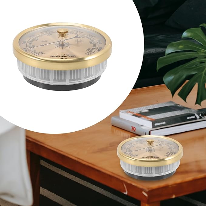 Cabilock High Precision Aneroid Barometer for Home Use Adjustable and Calibratable Dial Type Barometer for Accurate Weather Monitoring and Indoor Humidity Measurement