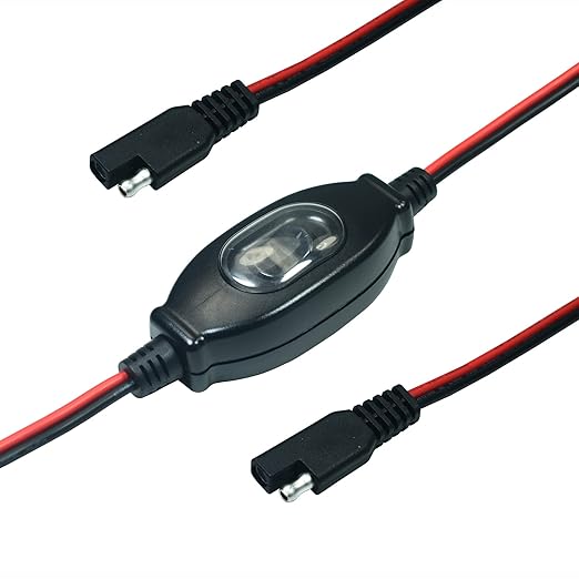 FILSHU 12V SAE to SAE Quick Release Adapter 16AWG Connector Harness with Waterproof On/Off Switch Release Quick Disconnect(6.6FT/2M)