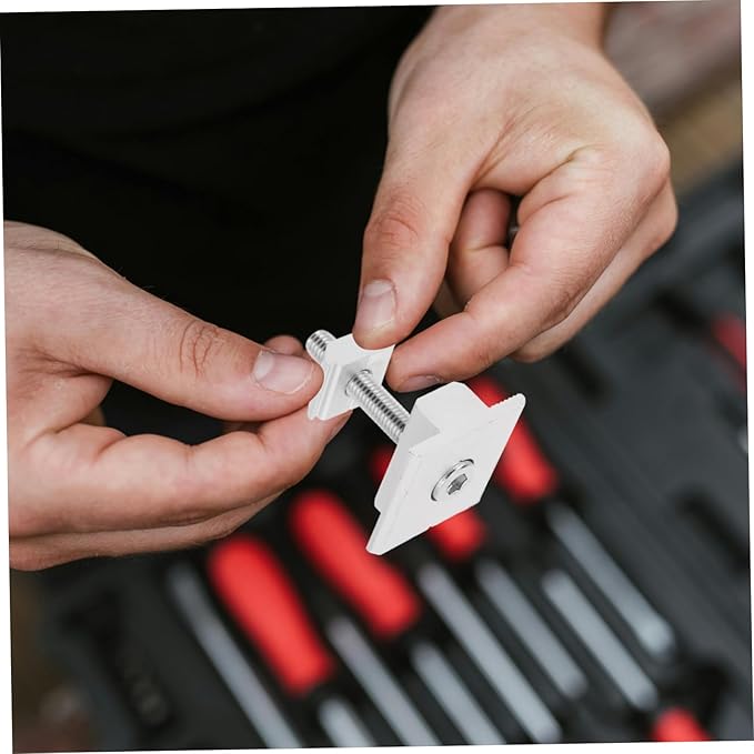 Totority 4pcs Solar Panel Mounting Brackets Shaped Mid Clamps Screws for Solar Panel Installation