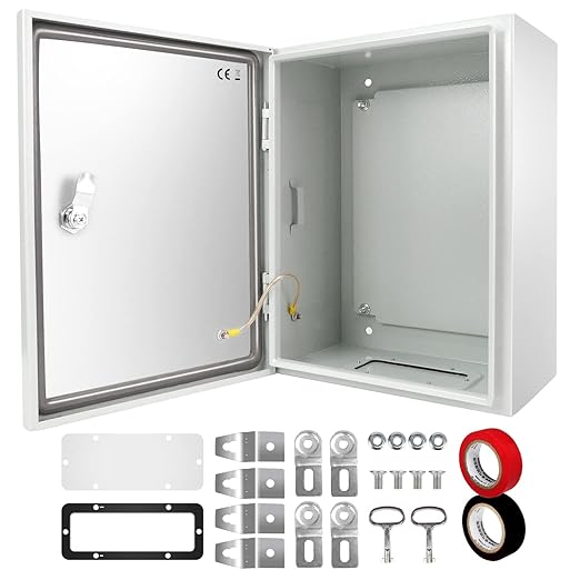 Outdoor Electrical Box 20 x 16 x 8'' Nema 4X Enclosure Weatherproof Electrical Junction Box Waterproof Electrical Enclosure Lockable Junction Box