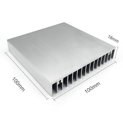 Aluminum Heatsink Anodized Heat Sink 100x100x18mm Passive Cooler Radiator with 16 Fins Compatible with MOSFET IC GPU Power Amplifier LED Light PCB Router High-Performance Cooling Heat Sink